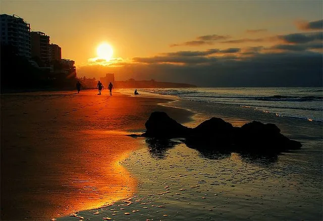 Beach at sunset Ecuador